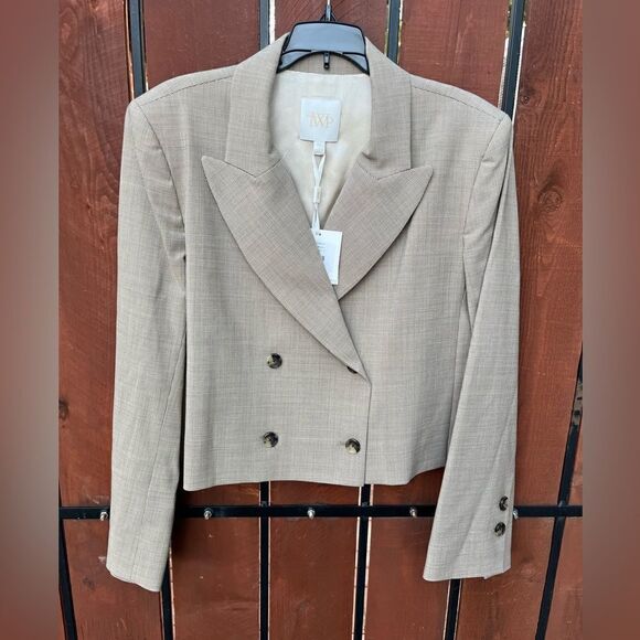 NEW TWP cropped perfect waiter blazer in camel multi size XL/L - Picture 2 of 9